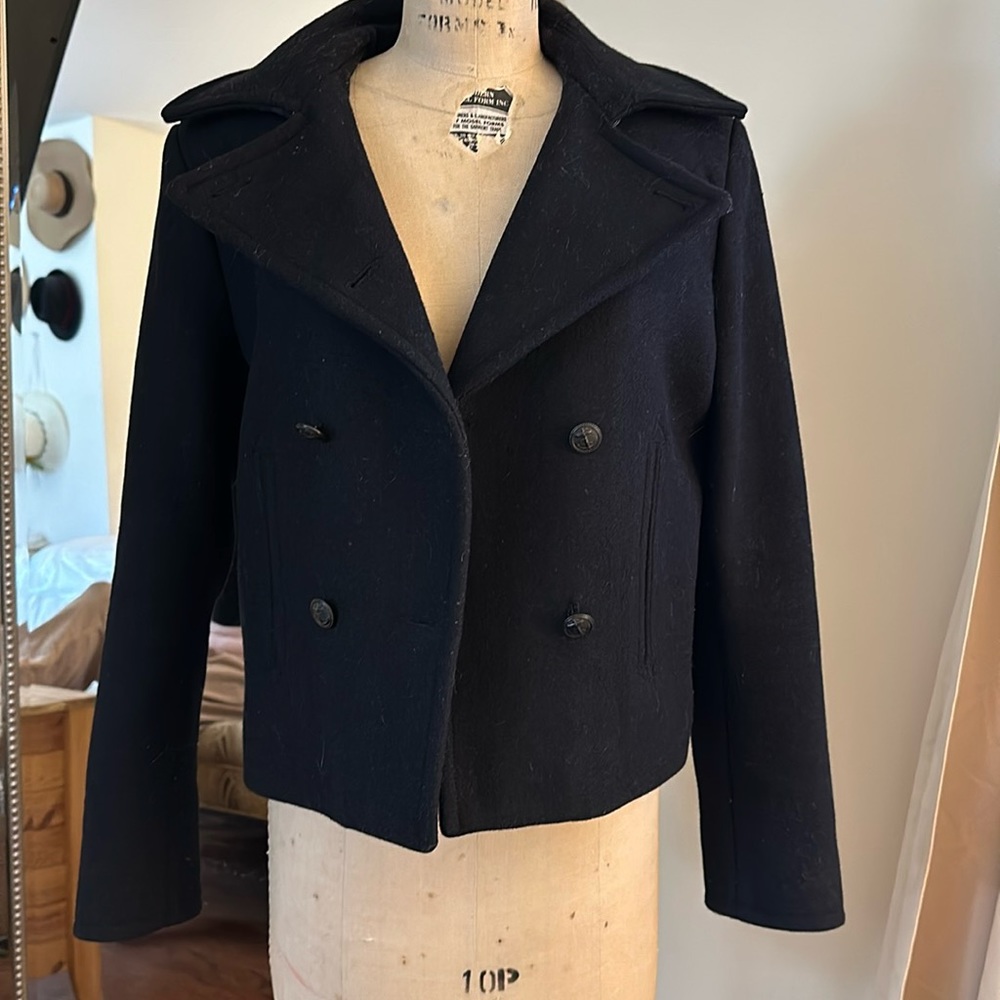 Ralph Lauren denim and supply wool cropped peacoat